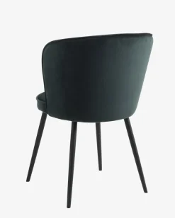 RISSKOV Spisebordsstole|Spisebordsstol velour/sort Mørkegrøn