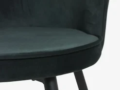 RISSKOV Spisebordsstole|Spisebordsstol velour/sort Mørkegrøn