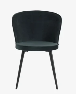 RISSKOV Spisebordsstole|Spisebordsstol velour/sort Mørkegrøn