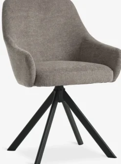 ROSTRUP Spisebordsstole|Spisebordsstol drejebase sandfarvet stof/sort