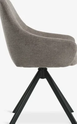 ROSTRUP Spisebordsstole|Spisebordsstol drejebase sandfarvet stof/sort