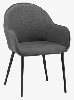 SABRO Spisebordsstole|Spisebordsstol gråt stof/sort