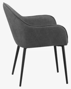 SABRO Spisebordsstole|Spisebordsstol gråt stof/sort