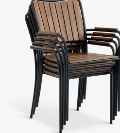 BASTRUP Klapstole|Positionsstole|Stabelstol hårdttræ/sort Sort,Natur