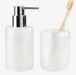 LISTERBY Badeværelsesopbevaring|Personlig Velvære|Tandbørsteholder hvid perlemoreffekt