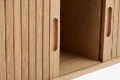 LYNGVIG Tv-borde|TV-bord 120cm 2 jalousilåger natur Eg