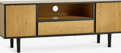 ODENSE Tv-borde|TV-bord 2 låger 1 skuffe egefarve/sort