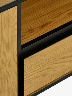 ODENSE Tv-borde|TV-bord 2 låger 1 skuffe egefarve/sort