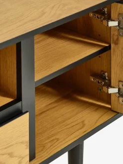 ODENSE Tv-borde|TV-bord 2 låger 1 skuffe egefarve/sort