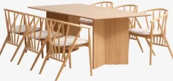 VESTERBORG + ARNBORG Spisebordssæt|VESTERBORG L200 bord eg + 4 ARNBORG stole eg