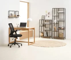 TRAPPEDAL Hylder|Hylder|Væghylde 2 stk/pk egefarve/sort