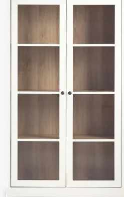 KIRKEBY Skænke Og Vitrineskabe|Skænke Og Vitrineskabe|Vitrine 2 låger hvid/egefarve