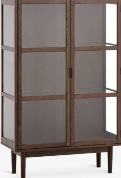 VESTERBY Skænke Og Vitrineskabe|Skænke Og Vitrineskabe|Vitrine lav 2 låger mørk eg Mørkeg