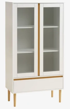 FENSMARK Skænke Og Vitrineskabe|Skænke Og Vitrineskabe|Vitrineskab 2 låger hvid/eg
