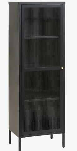 HOPTRUP Skænke Og Vitrineskabe|Skænke Og Vitrineskabe|Vitrineskab 1 låge stål Sort