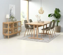 LANGELINIE Skænke Og Vitrineskabe|Skænke Og Vitrineskabe|Vitrineskab 3 låger eg