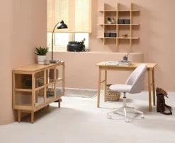 LANGELINIE Skænke Og Vitrineskabe|Skænke Og Vitrineskabe|Vitrineskab 3 låger eg