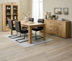 LINTRUP Skænke Og Vitrineskabe|Skænke Og Vitrineskabe|Vitrineskab 2 låger egefarve