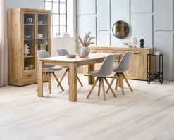 LINTRUP Skænke Og Vitrineskabe|Skænke Og Vitrineskabe|Vitrineskab 2 låger egefarve