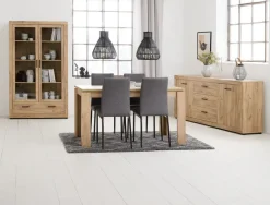 LINTRUP Skænke Og Vitrineskabe|Skænke Og Vitrineskabe|Vitrineskab 2 låger egefarve