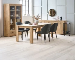 LINTRUP Skænke Og Vitrineskabe|Skænke Og Vitrineskabe|Vitrineskab 2 låger egefarve