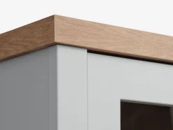 MARKSKEL Skænke Og Vitrineskabe|Skænke Og Vitrineskabe|Vitrineskab 2 låger lys /egefarve Grå