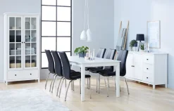 NORDBY Skænke Og Vitrineskabe|Skænke Og Vitrineskabe|Vitrineskab 2 låger 1 skuffe hvid