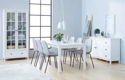 NORDBY Skænke Og Vitrineskabe|Skænke Og Vitrineskabe|Vitrineskab 2 låger 1 skuffe hvid