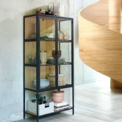 TRAPPEDAL Skænke Og Vitrineskabe|Skænke Og Vitrineskabe|Vitrineskab eg/sort