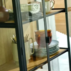 TRAPPEDAL Skænke Og Vitrineskabe|Skænke Og Vitrineskabe|Vitrineskab eg/sort